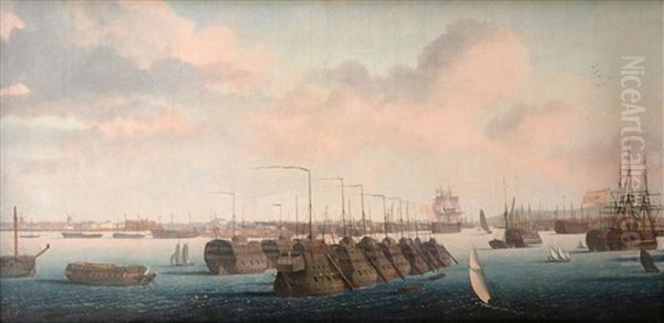 Prison Hulks Lying In Portsmouth Harbour - view 1
