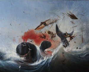La Chasse A La Baleine by Ambroise-Louis Garneray