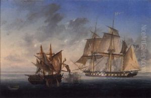 The Capture Of H.m.s. "macedonian" By The American Frigate "united States," 25th October 1812 by Ambroise-Louis Garneray