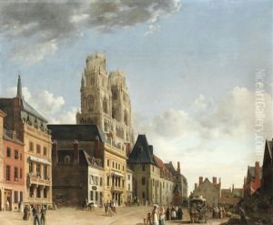 La Place De L'etape, Orleans by Hippolyte Garneray