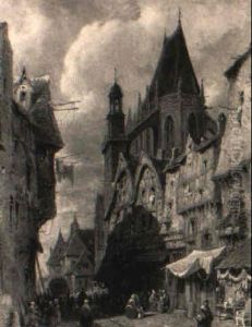 Markt In Einer Normannischen Kleinstadt Markt In Einer Normannischen Kleinstadt
