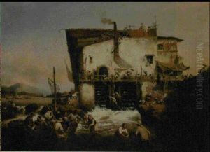 La Peche Auz Aloses by Hippolyte Garneray