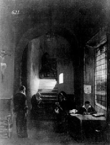Five Figures In A Sunlit Interior - view 1
