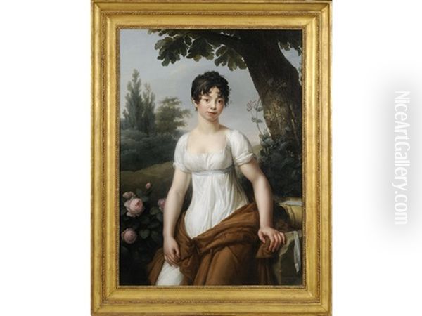 Portrait Of A Young Lady In A Garden - view 1