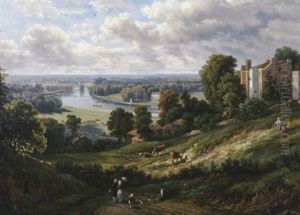 A View Of Richmond Near London, The River Thames In The Distance by Jules Arsene Garnier