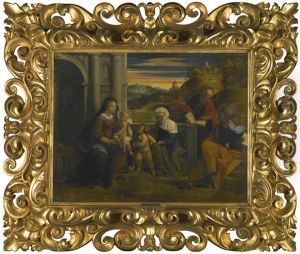 The Holy Family With Saints Anne And Joachim, And The Infant Saint John The Baptist by Benvenuto Tisi da Garofalo
