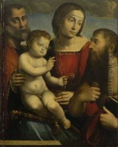 Heilige Familie Mit Hl. Hieronymus by Benvenuto Tisi da Garofalo