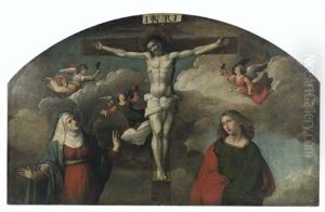 Crocefissione Con La Vergine E San Giovanni Evangelista by Benvenuto Tisi da Garofalo