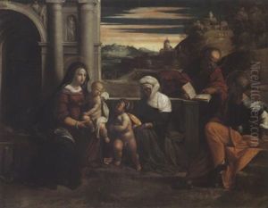 Besuch Annas Und Joachim Mit Dem Johannesknaben Bei Maria, Joseph Und Dem Christuskind