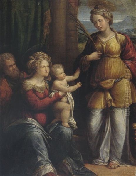 The Holy Family With Saint Catherine by Benvenuto Tisi da Garofalo