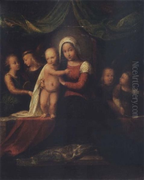 The Madonna And Child Enthroned With Angels Making Music - view 1
