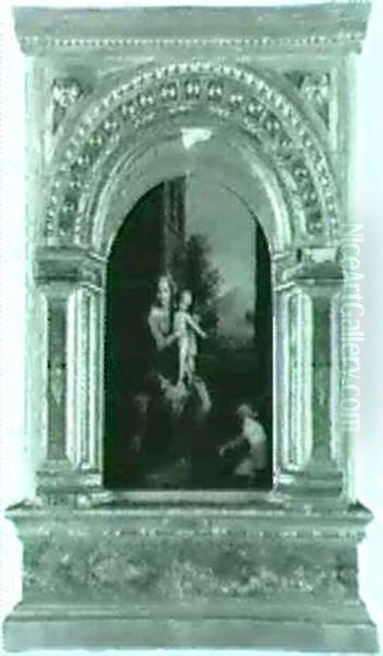 The Infant Baptist Picking Andpresenting Flowers To The     Virgin And Child - view 1