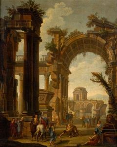 Capricho De Ruinas Con Figuras by Pietro Francesco Garoli
