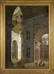 Interieur De Saint Pierre De Rome by Pietro Francesco Garoli