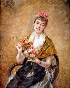 Jeune Fille Au Bouquet