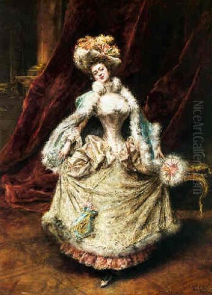 An Elegant Lady Holding A Fan - view 1