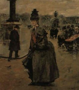 Elegant Woman In The Place De La Concorde Elegant Woman In The Place De La Concorde