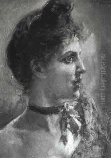 Portrait Of A Lady In Profile - view 1