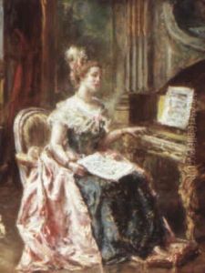 Dama Al Piano by Eduardo Leon Garrido