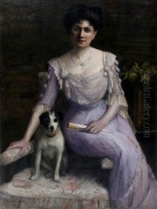 Mabel St. John Mildmay Seated Holding A Fan by Norman Garstin