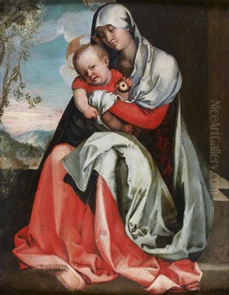 Vierge A L'enfant Dans Un Paysage - view 1