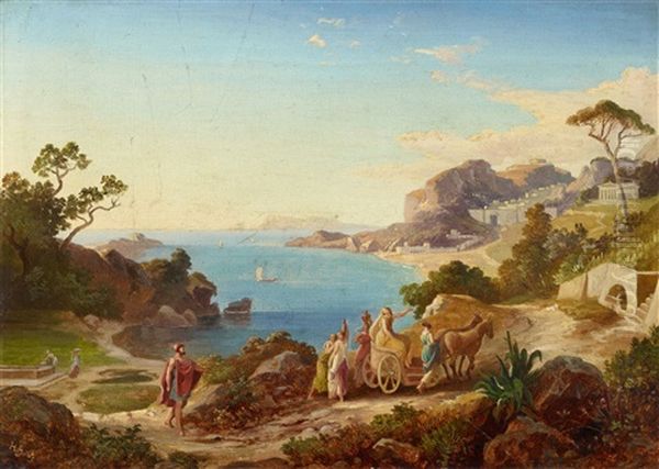 Greek Landscape With Odysseus And Nausicaa - view 1