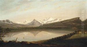 A View Of Lake Geneva With The Mont Saleve And Le Mole, The Mont Blanc Beyond by Edmund Garvey