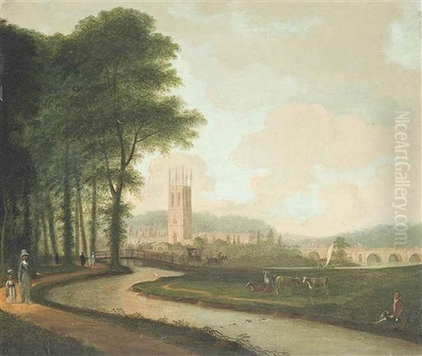 A View Of Magdalen College, Oxford, Seen From The Meadows - view 1
