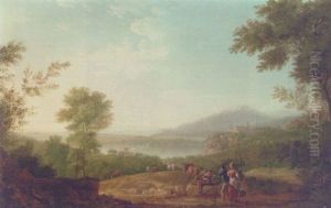 Figures Resting In An Italianate Landscape by Edmund Garvey