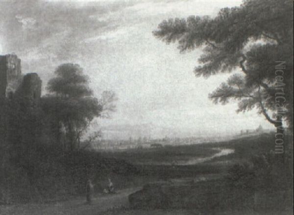 Landscape With Distant View Of Rome - view 1