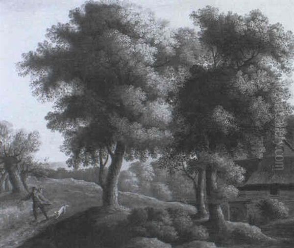 Landscape With A Rustic And His Dog - view 1