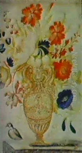 Vaso Di Fiori E Uccellino Volto A Destra Vaso Di Fiori E Uccellino Volto A Sinistra - view 1