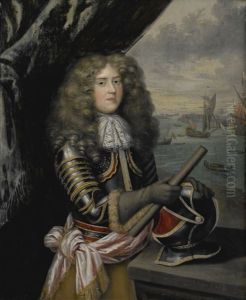 Portrait Of A Gentleman Wearing Armor, Possibly George Legge, 1st Baron Dartmouth by Henri Gascars