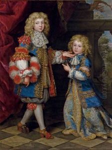 Portrait En Pied De Deux Enfants