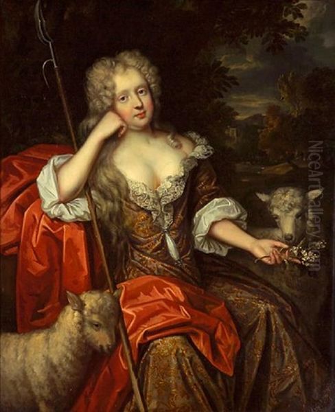 A Portrait Of A Lady, Dressed As A Shepherdess - view 1