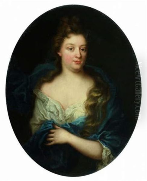 Portrait De Jeune Femme A La Draperie Bleue - view 1