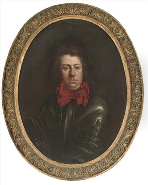 Portrait Of A Gentleman, Half-length, In A Breast Plate And Pouldrons, With A Triple Red Bow - view 1