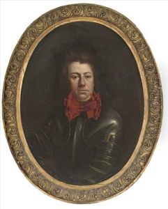 Portrait Of A Gentleman, Half-length, In A Breast Plate And Pouldrons, With A Triple Red Bow