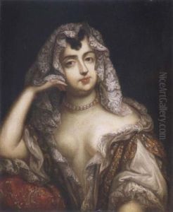 Portrait Of A Lady (barbara Villiers, Countess Of Castelmaine?) Wearing A Lace Dress And Veil