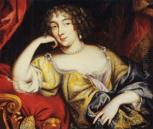 Portrait Of A Lady In A Gold Embroidered Dress - view 1