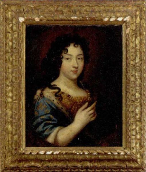 Portrait Of A Lady, Quarter-length, In A Gold-encrusted Dress And Blue Ermine-trimmed Robe - view 1