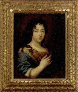 Portrait Of A Lady, Quarter-length, In A Gold-encrusted Dress And Blue Ermine-trimmed Robe by Henri Gascars