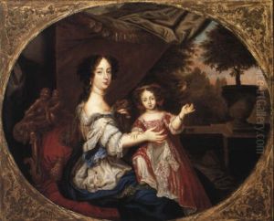 Portrait Of Barbara, Countess Of Castlemaine...and Her Daughter... Portrait Of Barbara, Countess Of Castlemaine...and Her Daughter...