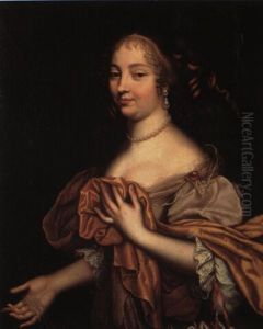 Portrait Of A Lady Wearing Pearls Earrings And Necklace