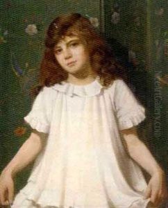 Portrait Of A Girl In A White Dress by Walter Bonner Gash