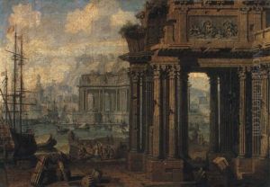 Vue De Port Imaginaire by Pietro Gaspari