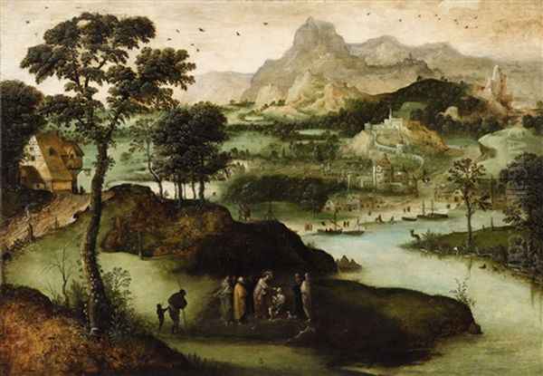 A Panoramic Landscape With Christ Healing The Blind Man - view 1