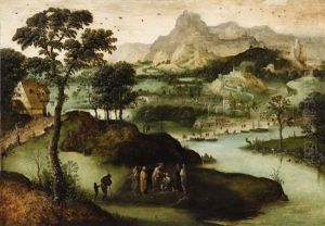 A Panoramic Landscape With Christ Healing The Blind Man