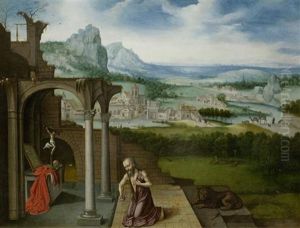Hieronymus In Einer Landschaft by Lucas Gassel