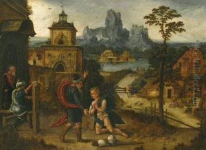 A Landscape With The Return Of The Prodigal Son by Lucas Gassel